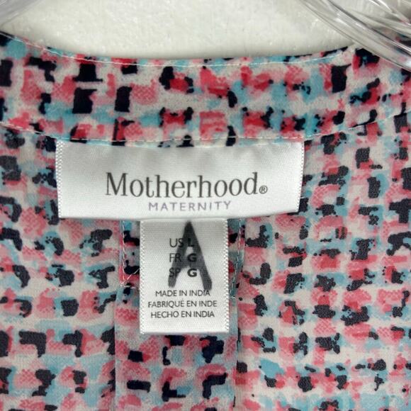 Motherhood Maternity Long Sleeve Shirt Size Large Henley Buttons Tie Back - Picture 3 of 6